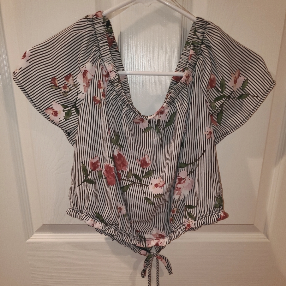 Crop off the shoulder top